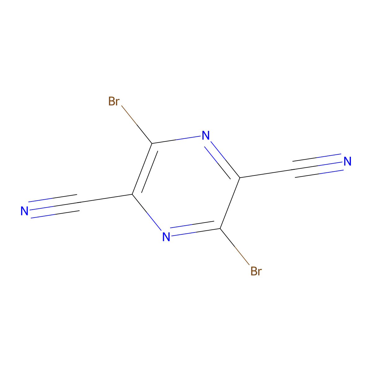 3,6-Dibromopyrazine-2,5-dicarbonitrile molecular structure, CAS 1391026-27-9