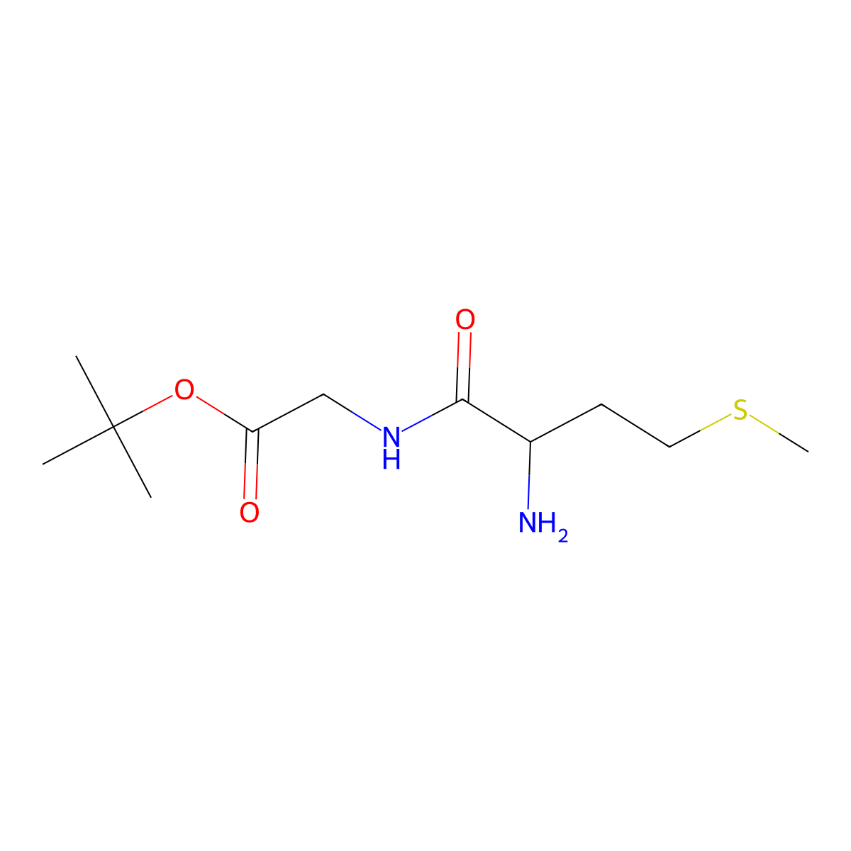 tert-butyl 2-[(2S)-2-amino-4-(methylsulfanyl)butanamido]acetate molecular structure, CAS 1391027-76-1