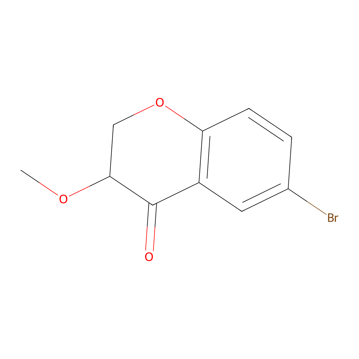 6-Bromo-3-methoxy-3,4-dihydro-2H-1-benzopyran-4-one molecular structure, CAS 1391028-35-5