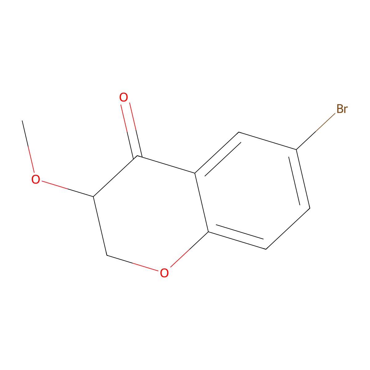 6-Bromo-3-methoxy-3,4-dihydro-2H-1-benzopyran-4-one molecular structure, CAS 1391028-35-5