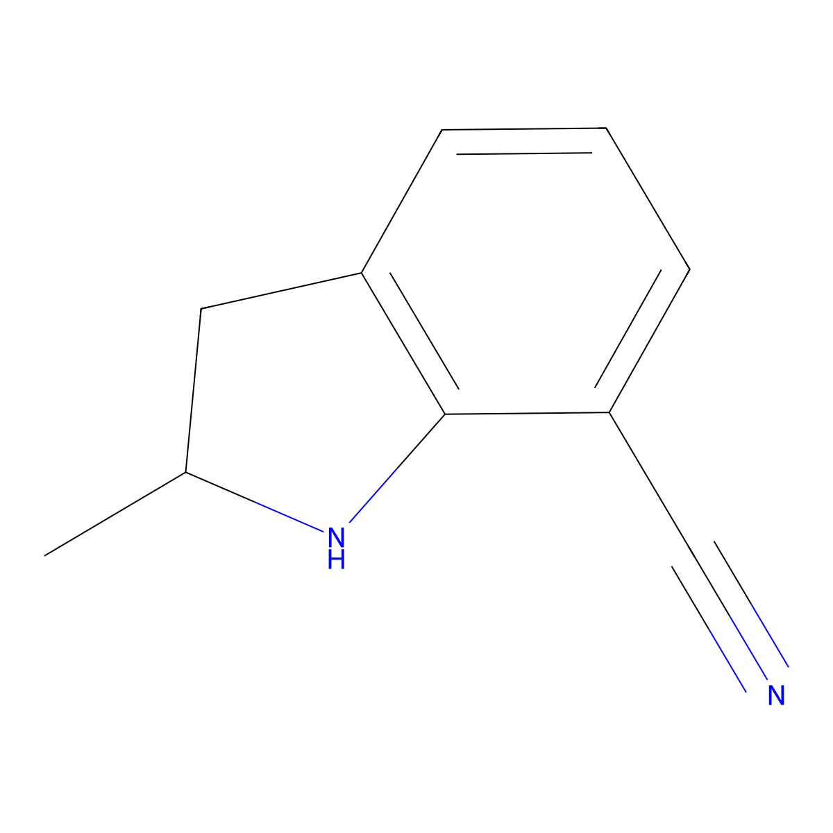 2-methyl-2,3-dihydro-1H-indole-7-carbonitrile molecular structure, CAS 1391031-39-2