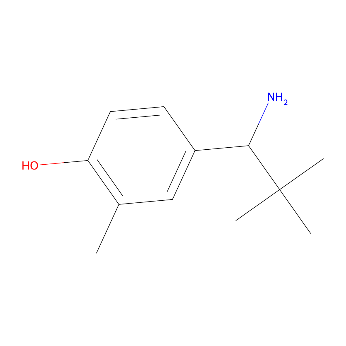 4-(1-Amino-2,2-dimethylpropyl)-2-methylphenol molecular structure, CAS 1391035-34-9