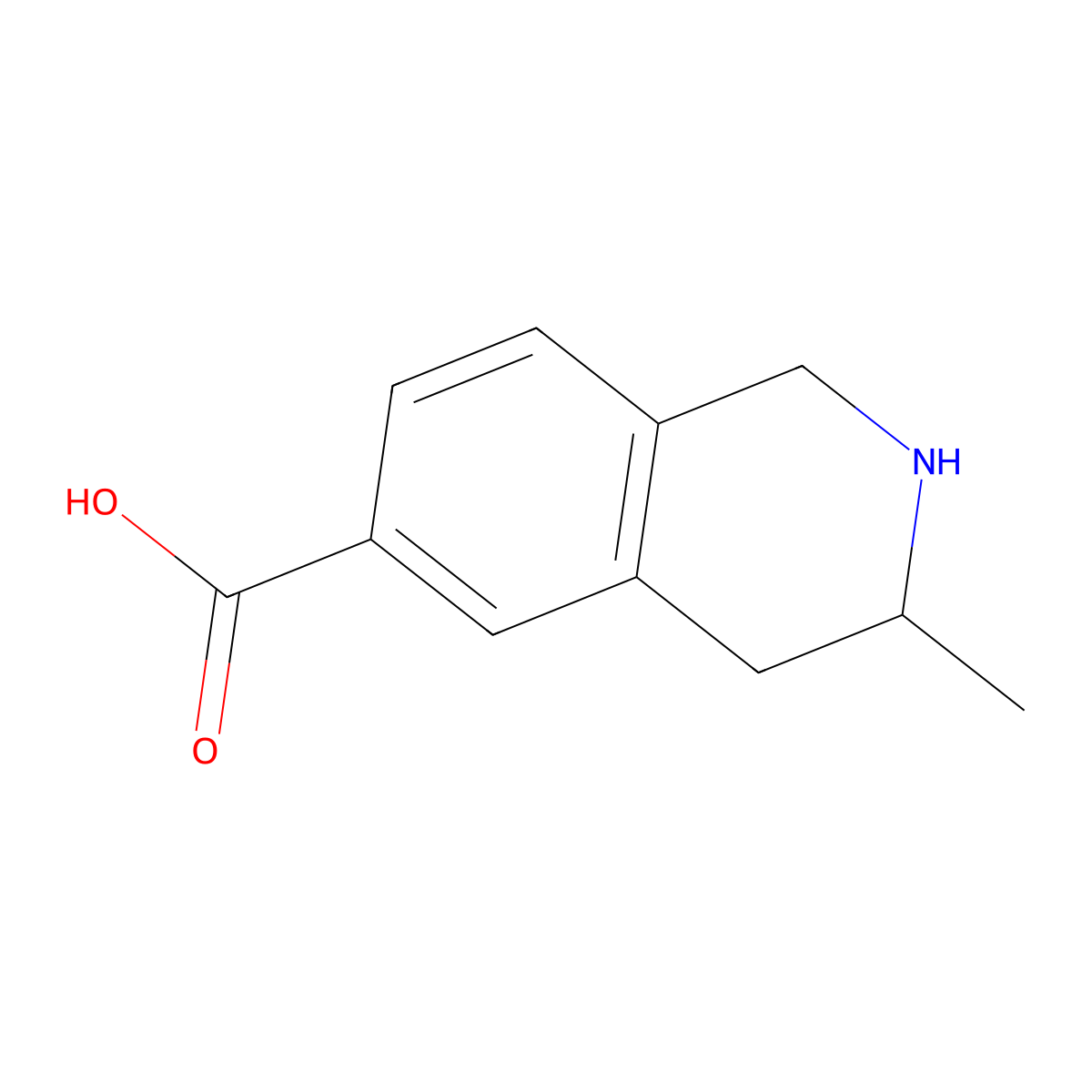 3-Methyl-1,2,3,4-tetrahydroisoquinoline-6-carboxylic acid molecular structure, CAS 1391038-41-7