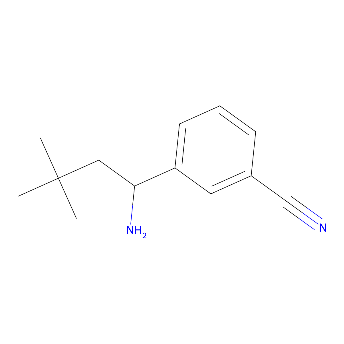 3-(1-Amino-3,3-dimethylbutyl)benzonitrile molecular structure, CAS 1391050-08-0