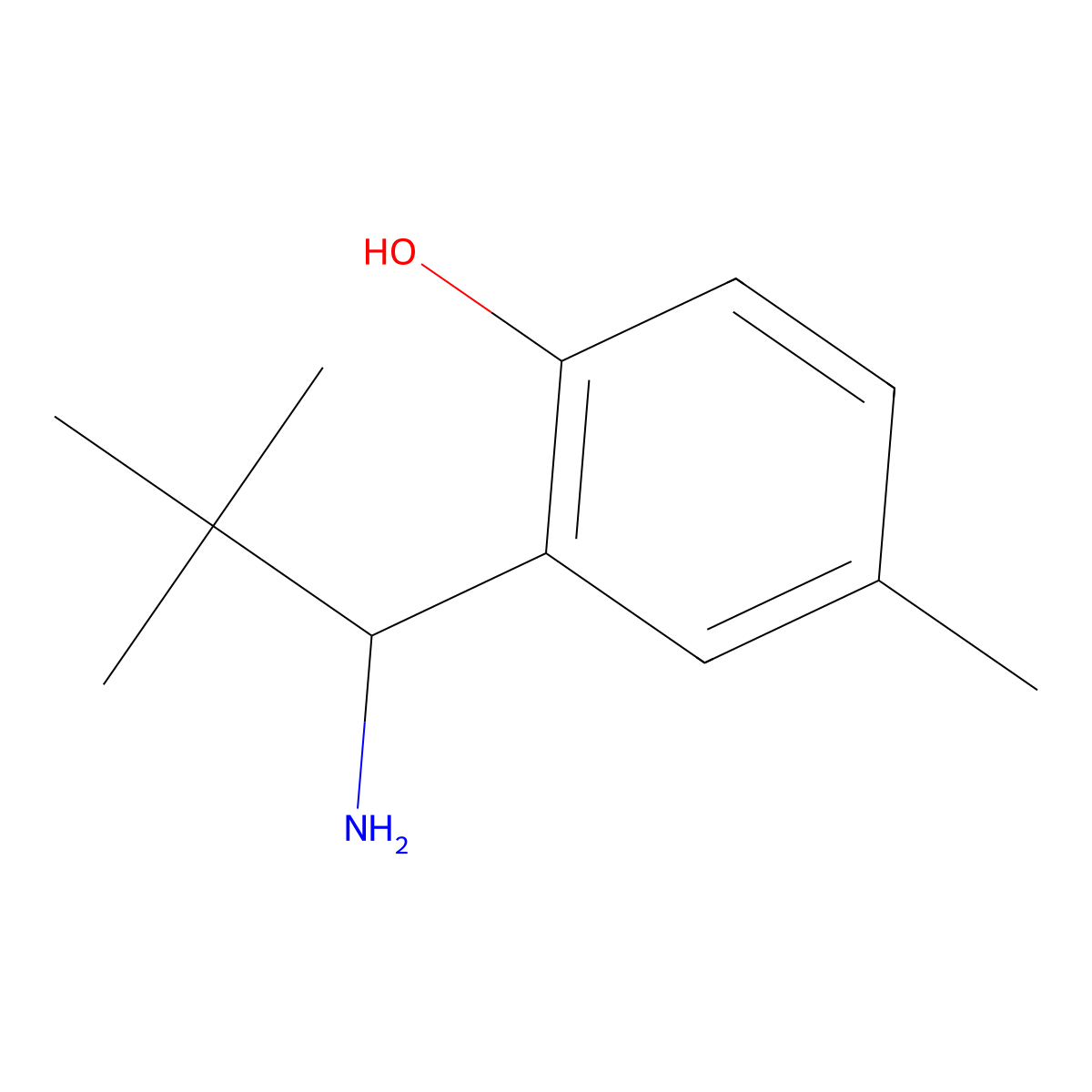 2-(1-Amino-2,2-dimethylpropyl)-4-methylphenol molecular structure, CAS 1391050-69-3