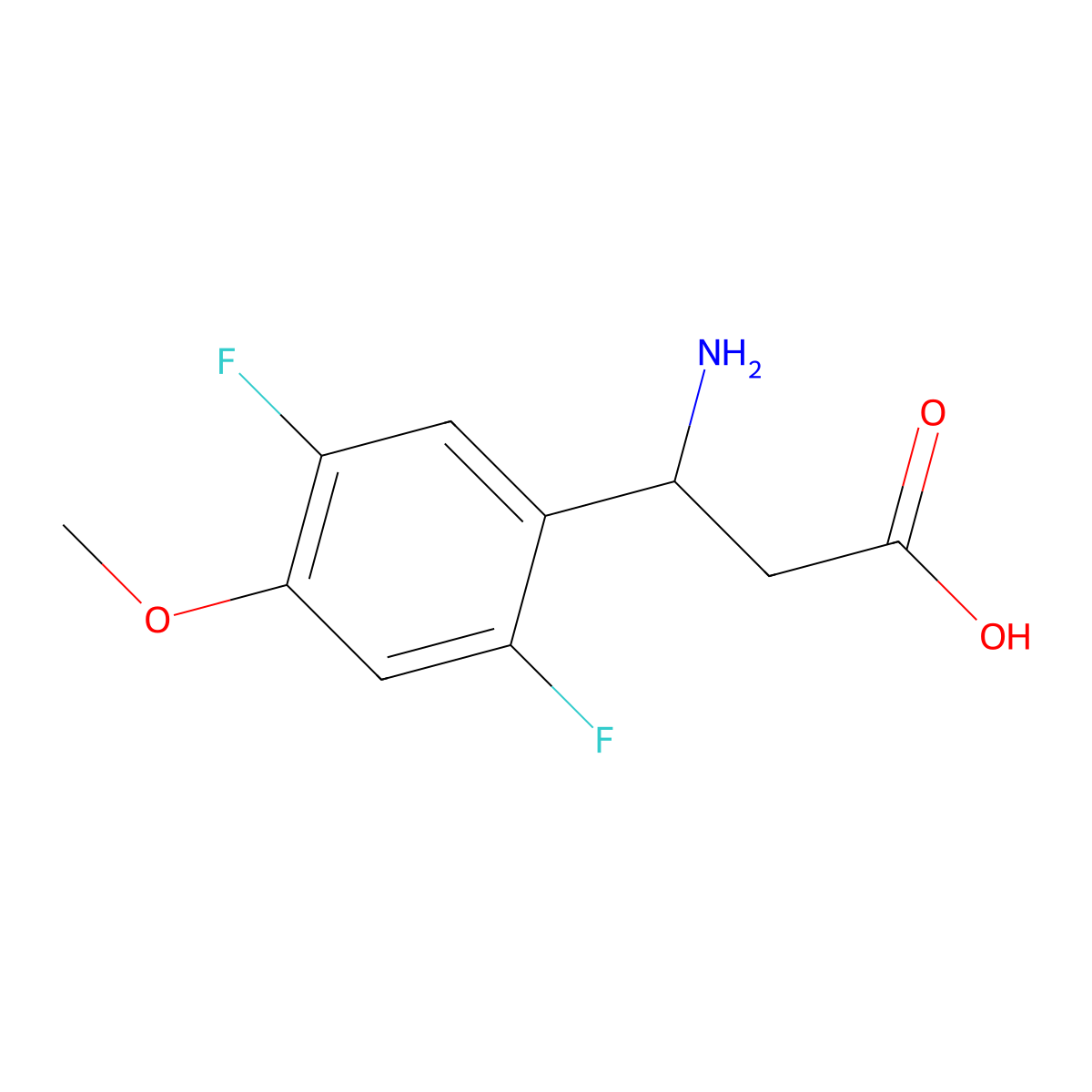 3-Amino-3-(2,5-difluoro-4-methoxyphenyl)propanoic acid molecular structure, CAS 1391050-88-6