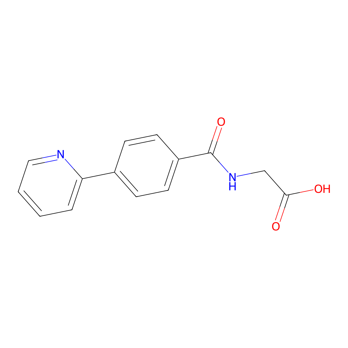 Glycine, N-[4-(2-pyridinyl)benzoyl]- molecular structure, CAS 1391051-80-1