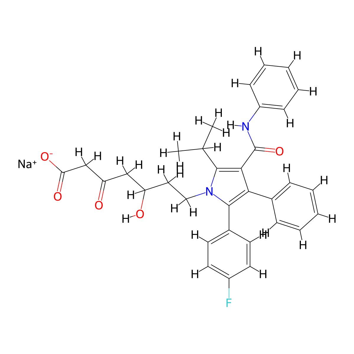 rac-3-Oxo Atorvastatin Sodium Salt molecular structure, CAS 1391052-00-8