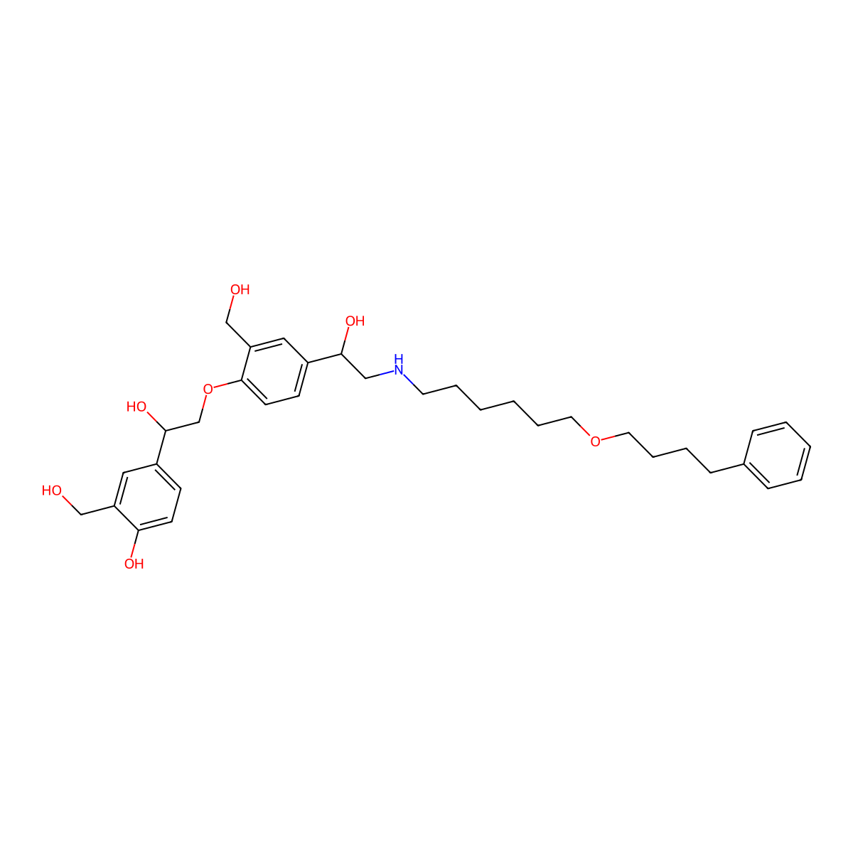 4-O-(2-Hydroxy-2-(4-hydroxy-3-(hydroxymethyl)phenyl)ethyl) salmeterol molecular structure, CAS 1391052-04-2