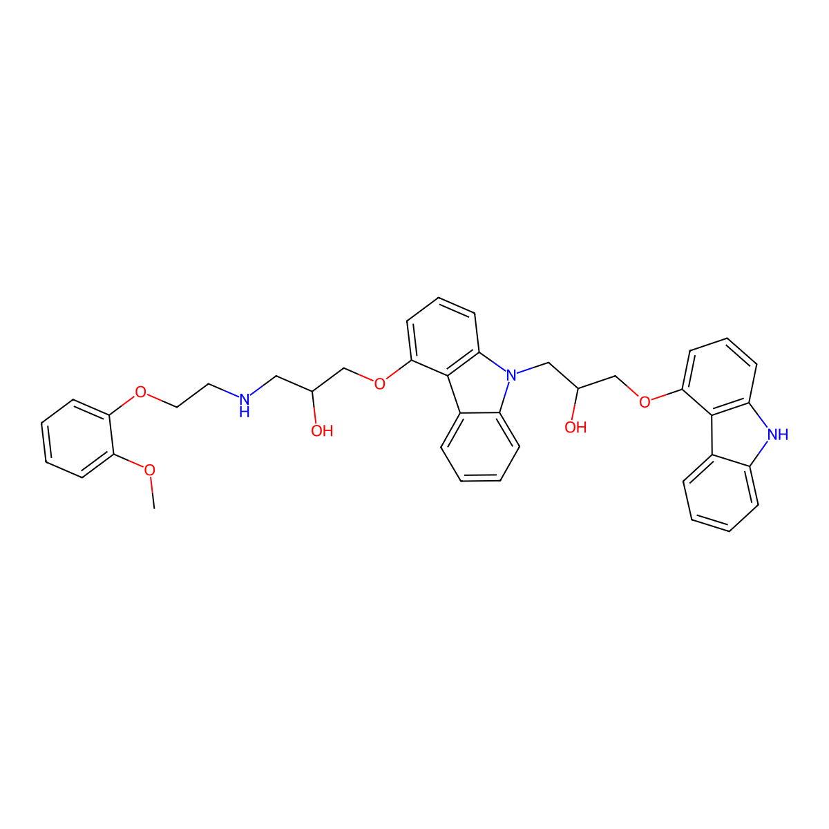 1-(9H-Carbazol-4-yloxy)-3-(4-(2-hydroxy-3-((2-(2-methoxyphenoxy)ethyl)amino)propoxy)-9H-carbazol-9-yl)propan-2-ol molecular structure, CAS 1391052-16-6