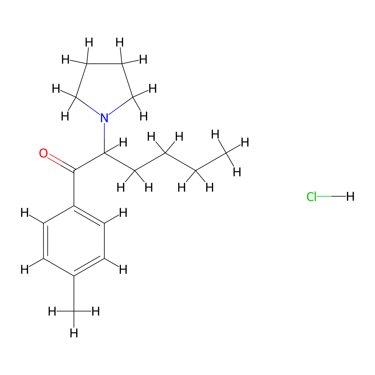 4'-Methyl-alpha-pyrrolidinohexiophenone hydrochloride molecular structure, CAS 1391052-36-0