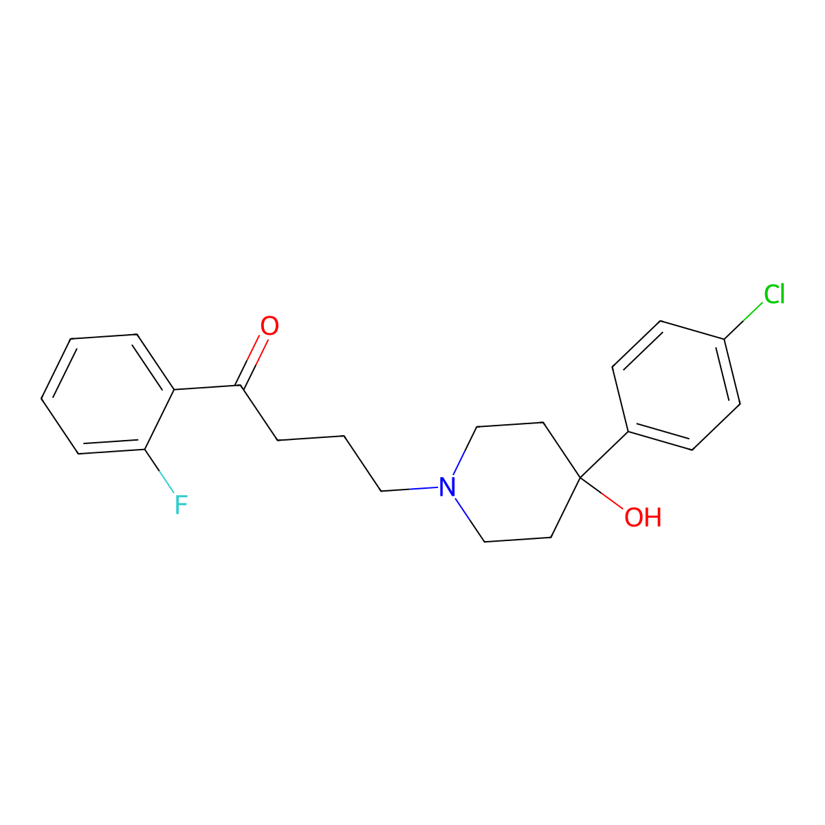 4-(4-(4-Chlorophenyl)-4-hydroxypiperidin-1-yl)-1-(2-fluorophenyl)butan-1-one molecular structure, CAS 1391052-53-1