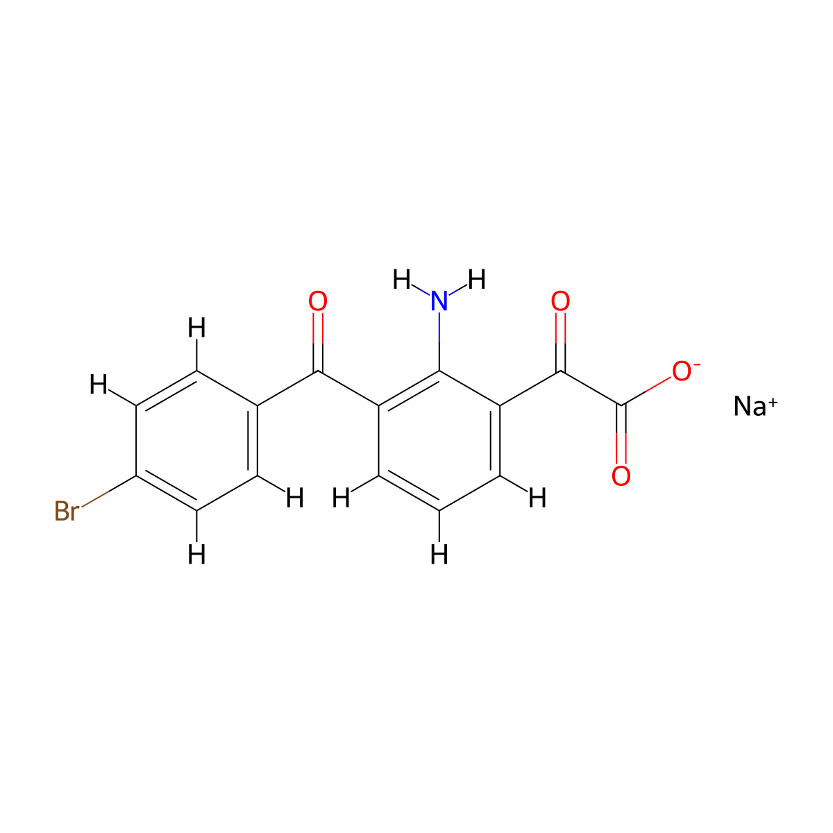 Benzeneacetic acid, 2-amino-3-(4-bromobenzoyl)-alpha-oxo-, sodium salt (1:1) molecular structure, CAS 1391052-54-2