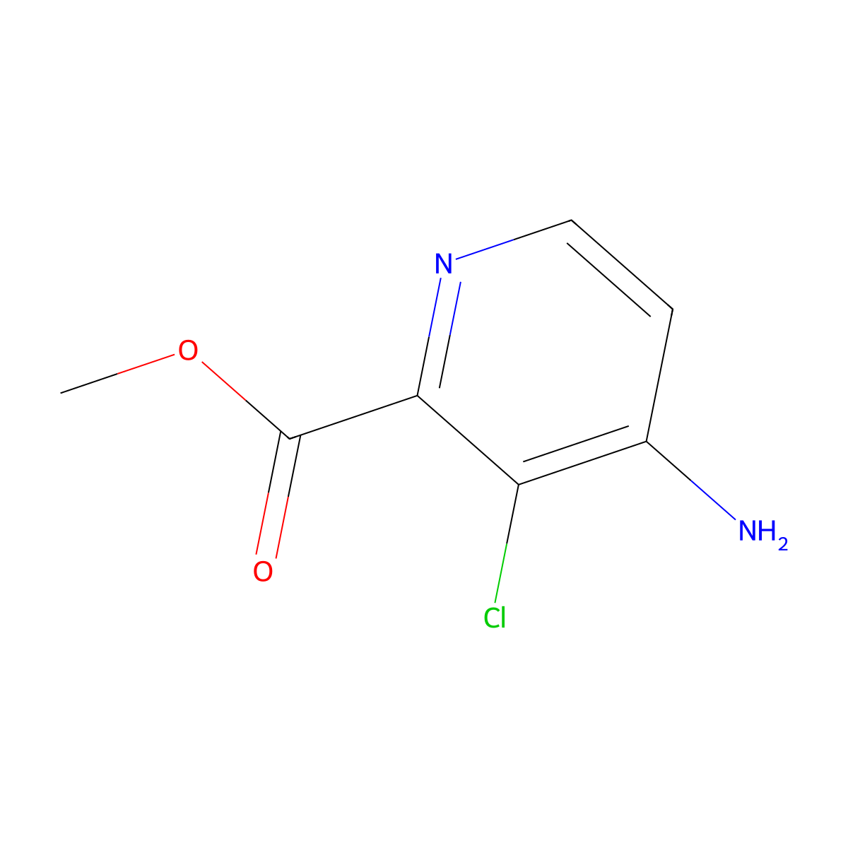 Methyl 4-amino-3-chloropyridine-2-carboxylate molecular structure, CAS 1391052-60-0