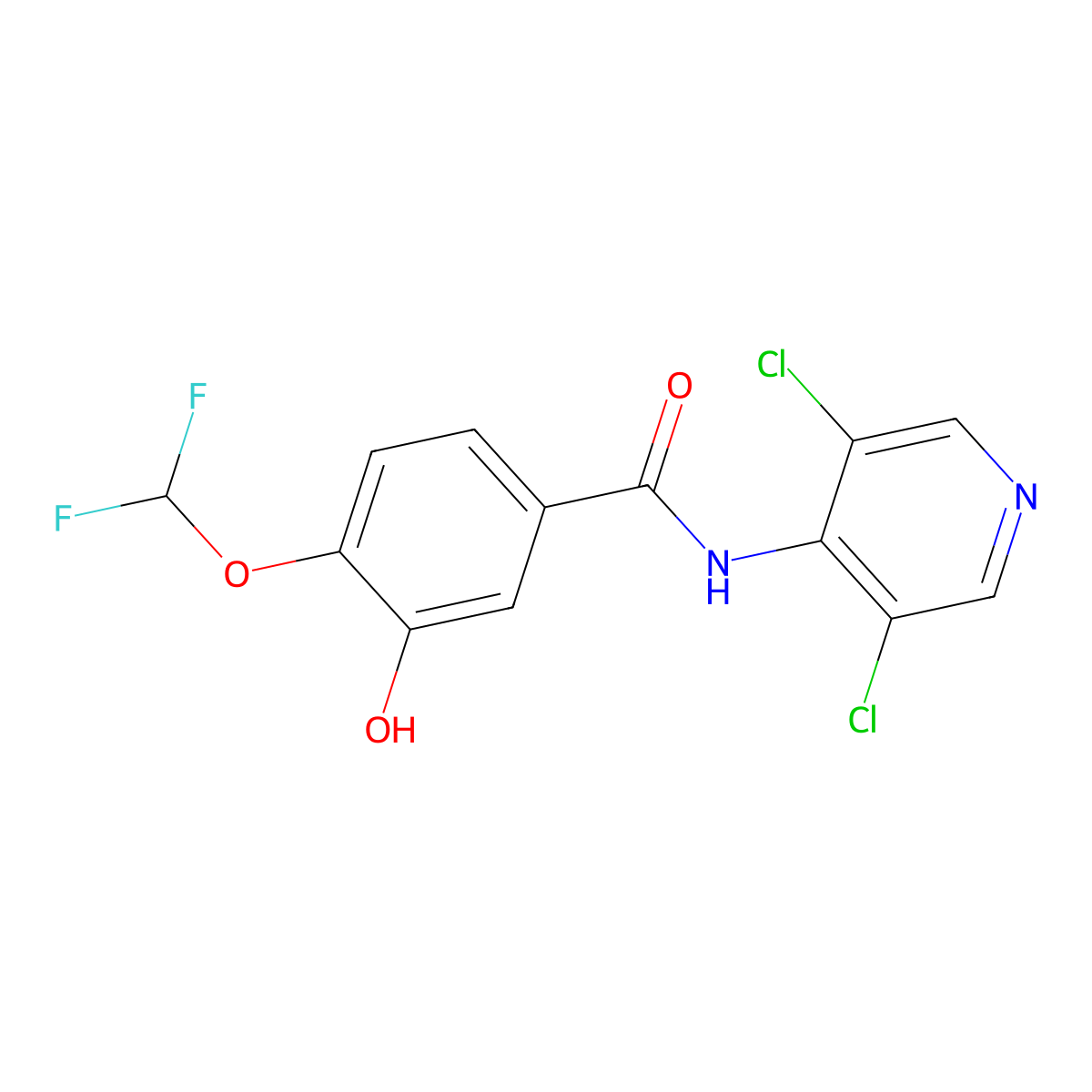 N-(3,5-Dichloro-4-pyridinyl)-4-(difluoromethoxy)-3-hydroxybenzamide molecular structure, CAS 1391052-76-8