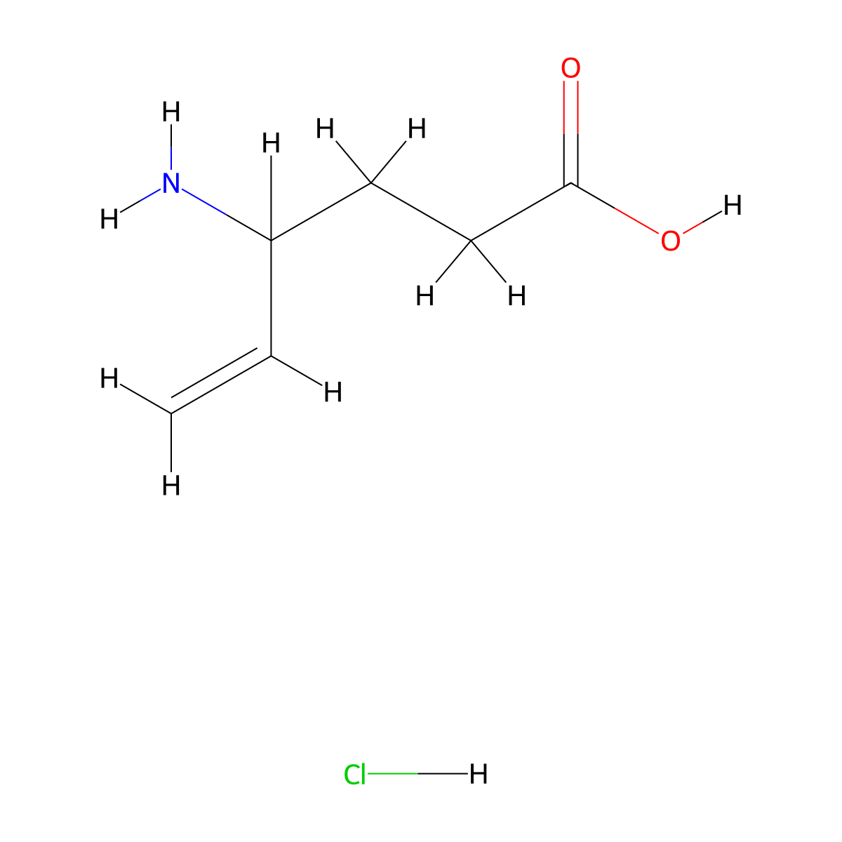 Vigabatrin Hydrochloride molecular structure, CAS 1391054-02-6