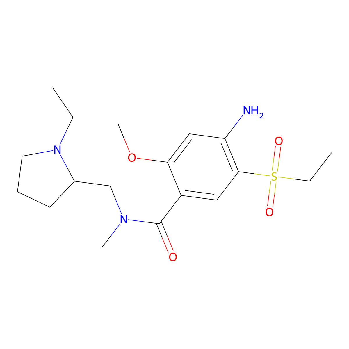 N-Methyl amisulpride molecular structure, CAS 1391054-22-0