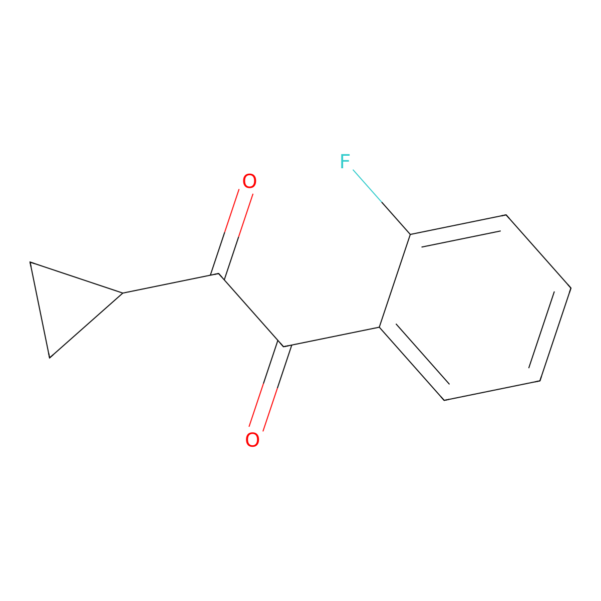 1-Cyclopropyl-2-(2-fluorophenyl)ethane-1,2-dione molecular structure, CAS 1391054-37-7