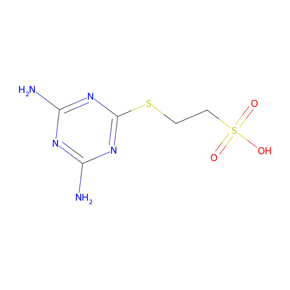 2-(4,6-Diamino-1,3,5-triazin-2-yl)sulfanylethanesulfonic Acid molecular structure, CAS 1391054-56-0