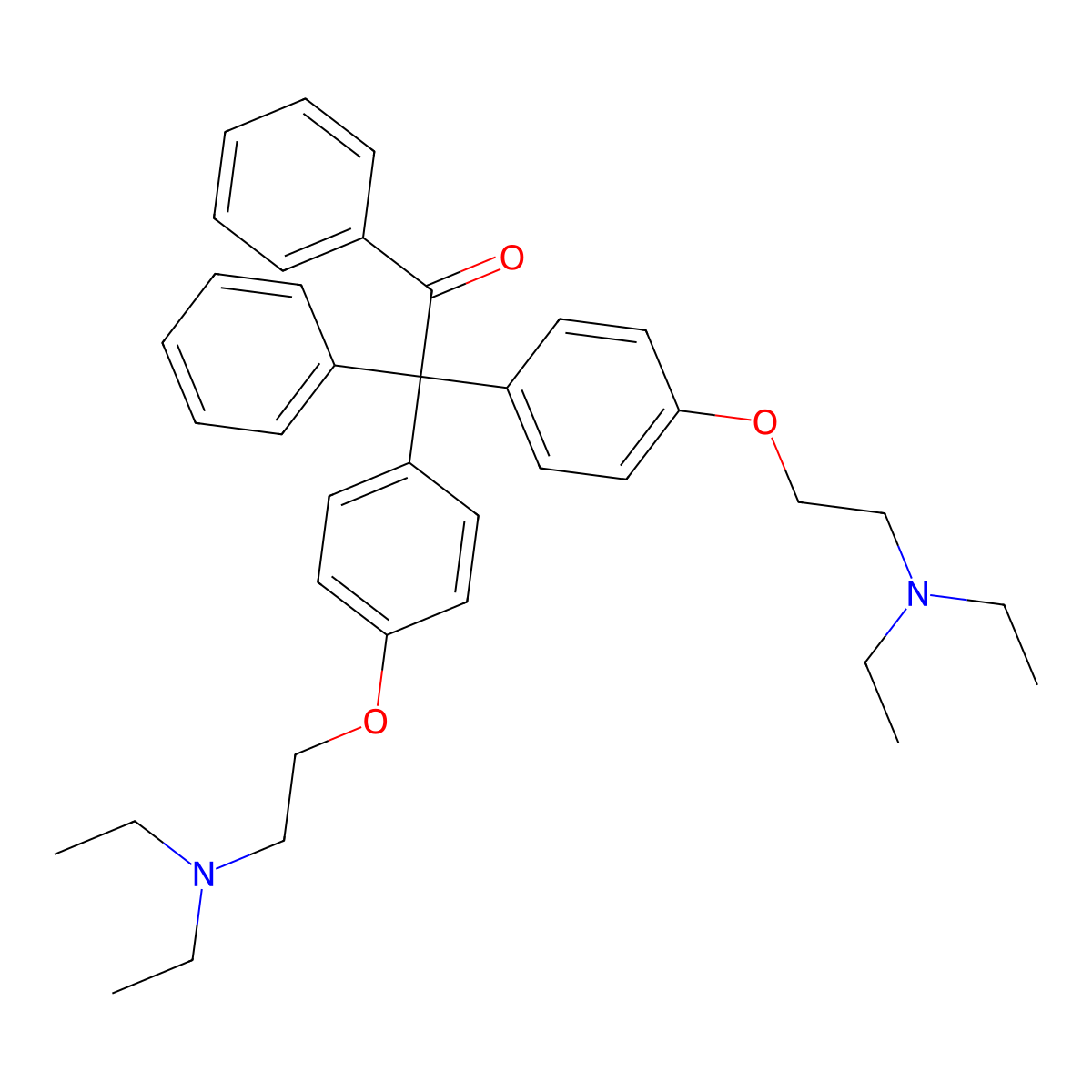 2,2-Bis[4-[2-(diethylamino)ethoxy]phenyl]-1,2-diphenylethanone Dihydrochloride molecular structure, CAS 1391054-64-0