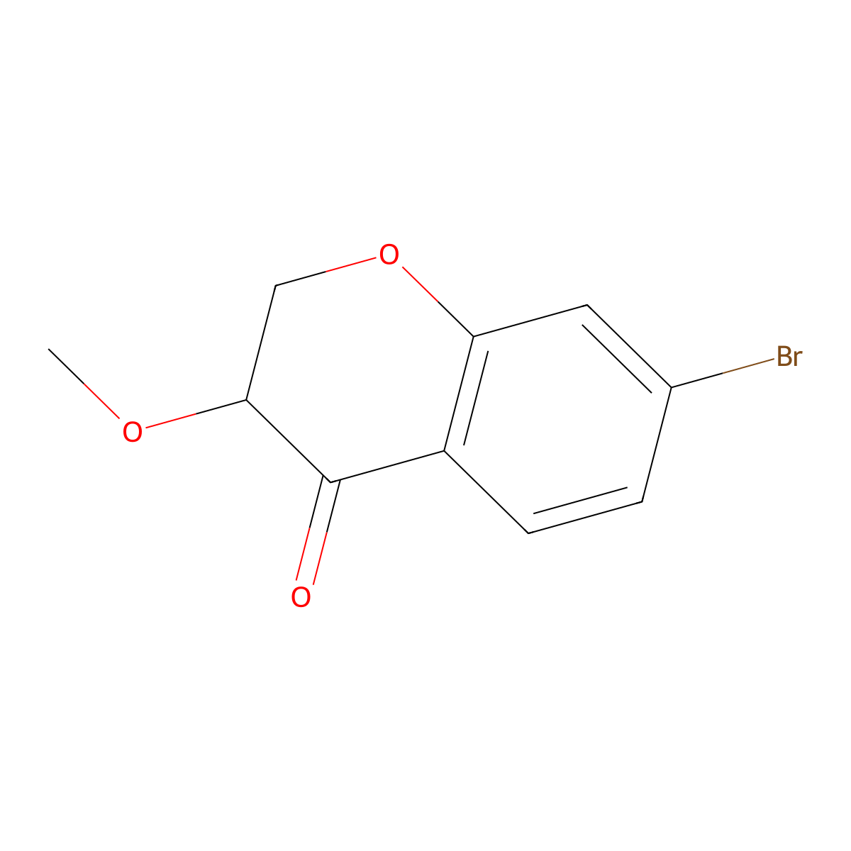 7-Bromo-3-methoxy-3,4-dihydro-2H-1-benzopyran-4-one molecular structure, CAS 1391064-59-7