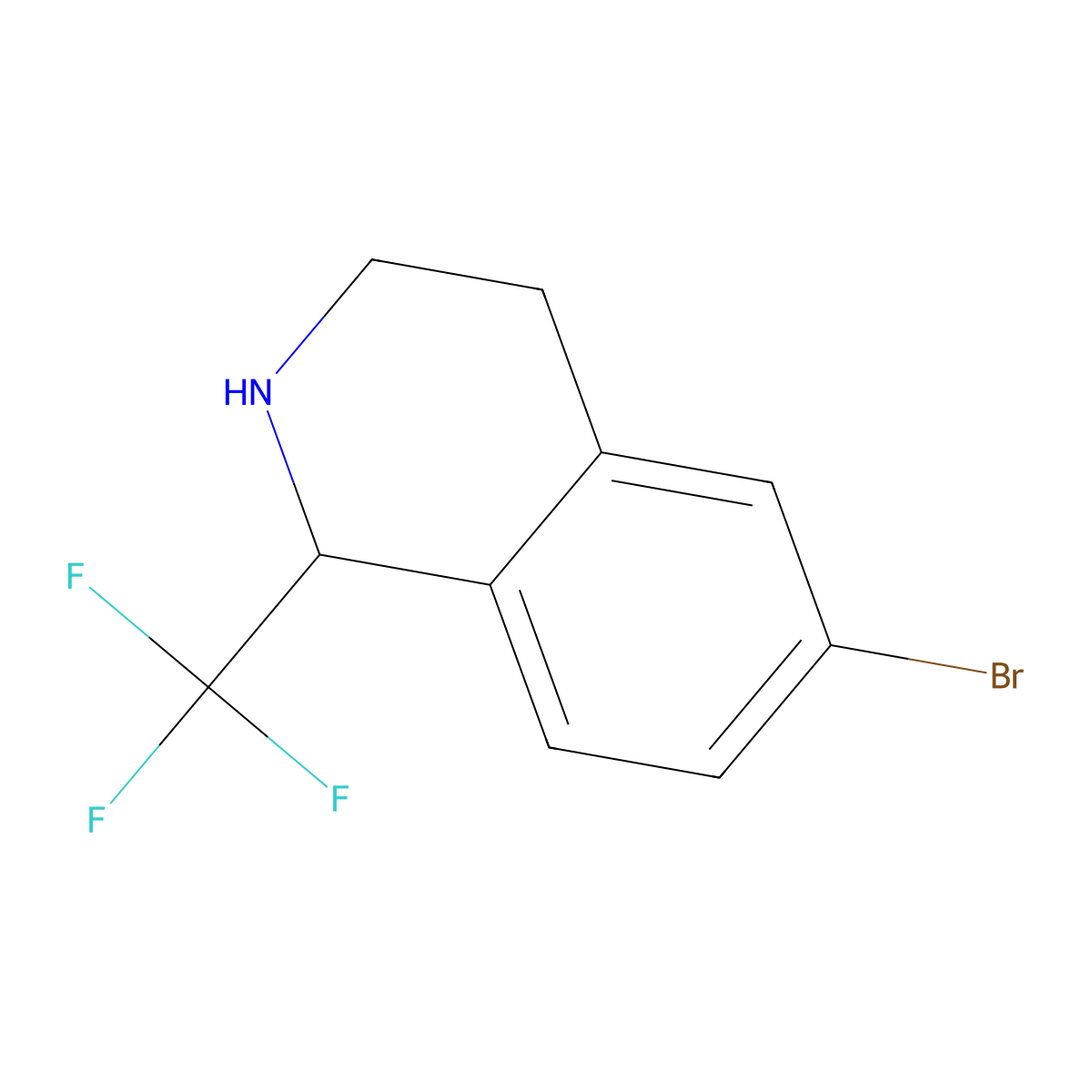 6-Bromo-1-(trifluoromethyl)-1,2,3,4-tetrahydroisoquinoline molecular structure, CAS 1391067-14-3