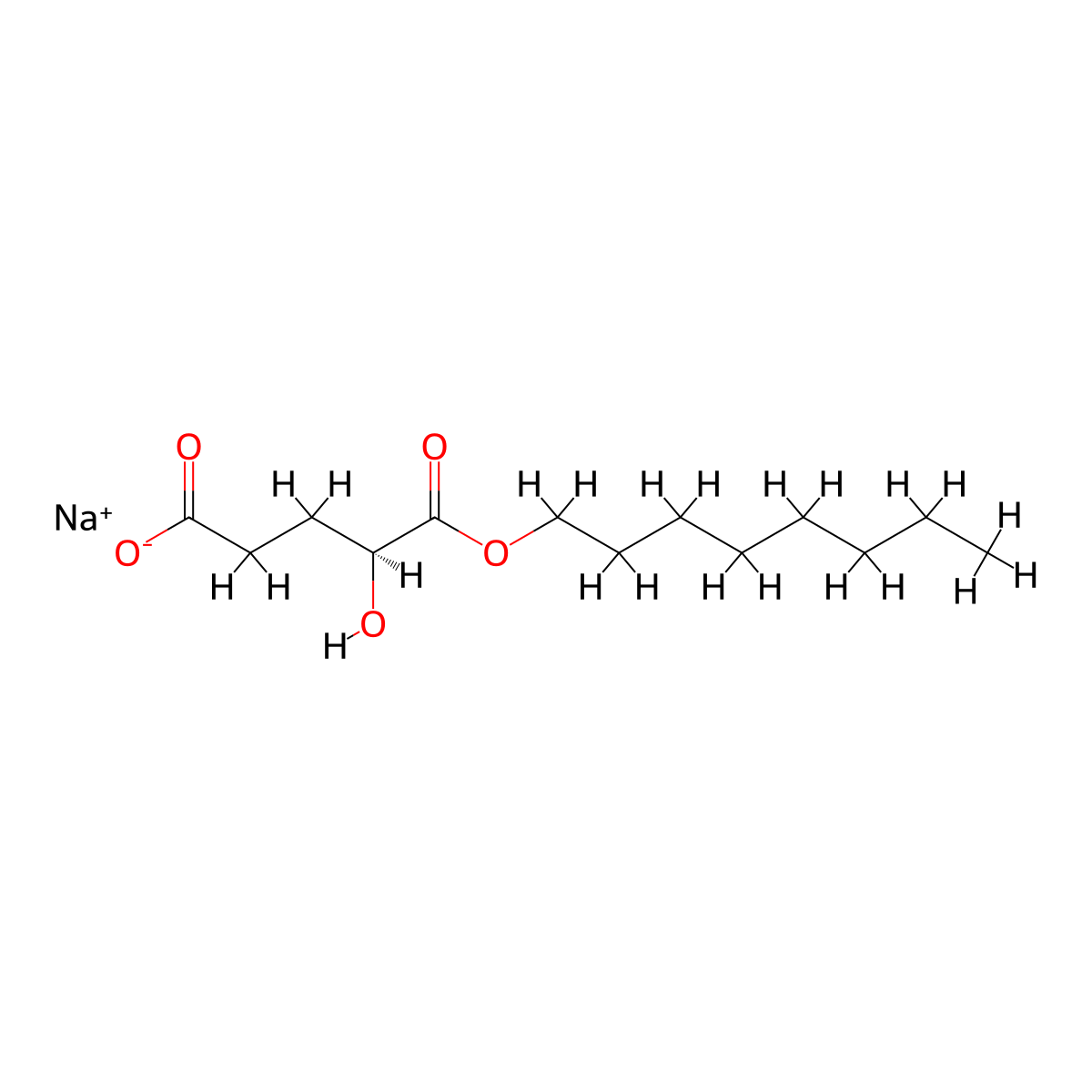 sodium;(4S)-4-hydroxy-5-octoxy-5-oxopentanoate molecular structure, CAS 1391067-96-1