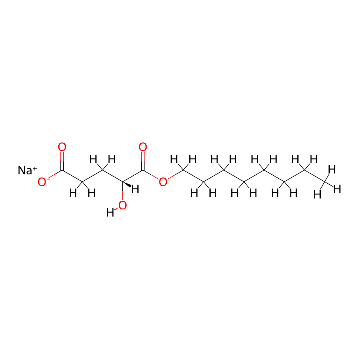 (2R)-2-Hydroxyglutaric Acid Octyl Ester Sodium Salt molecular structure, CAS 1391068-16-8