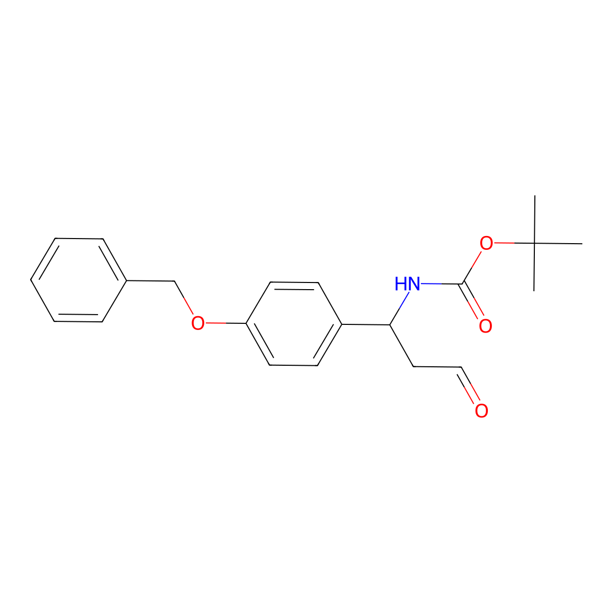 (betaS)-beta-[(1,1-tert-Butyloxycarbonyl)amino]-4-benzyloxy-benzenepropionic Aldehyde molecular structure, CAS 1391068-17-9