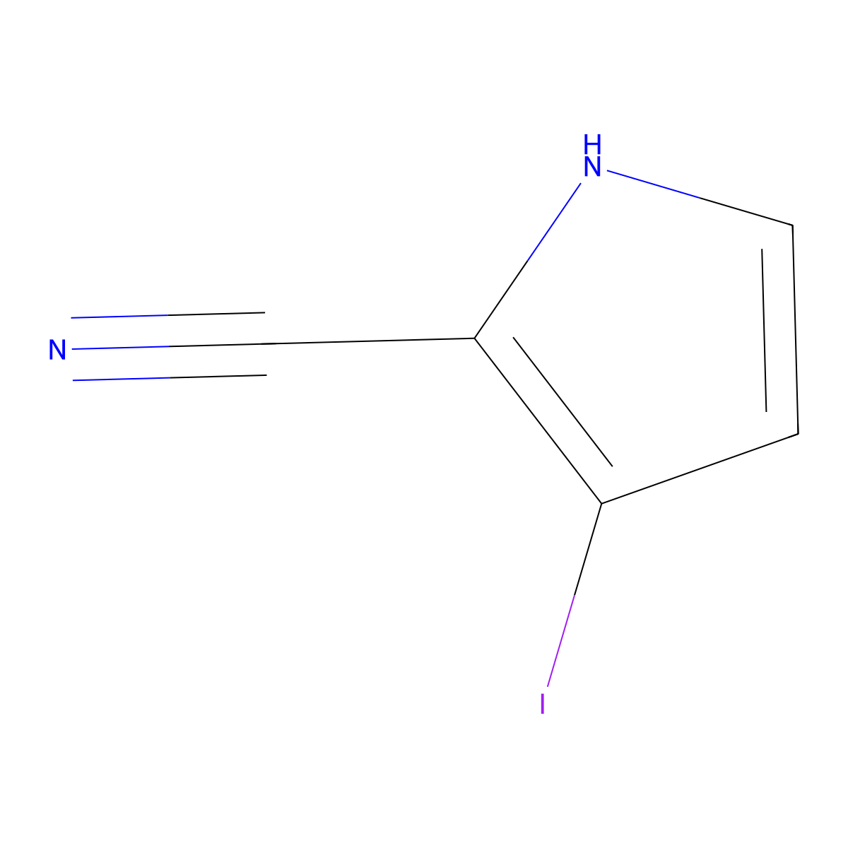 3-Iodo-1H-pyrrole-2-carbonitrile molecular structure, CAS 1391069-38-7