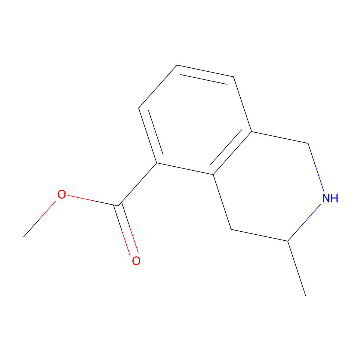 Methyl 3-methyl-1,2,3,4-tetrahydroisoquinoline-5-carboxylate molecular structure, CAS 1391070-61-3