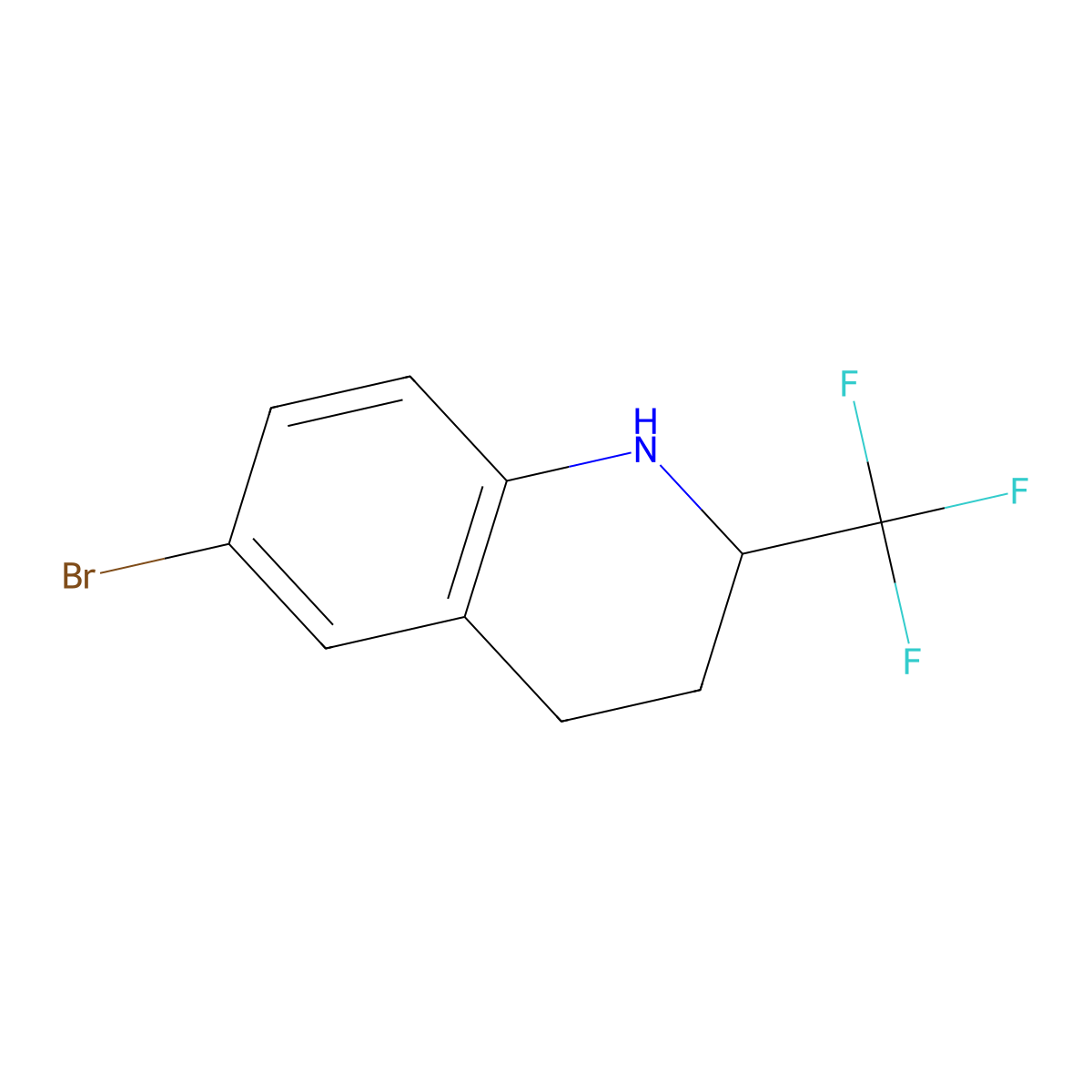 6-Bromo-2-(trifluoromethyl)-1,2,3,4-tetrahydroquinoline molecular structure, CAS 1391072-81-3