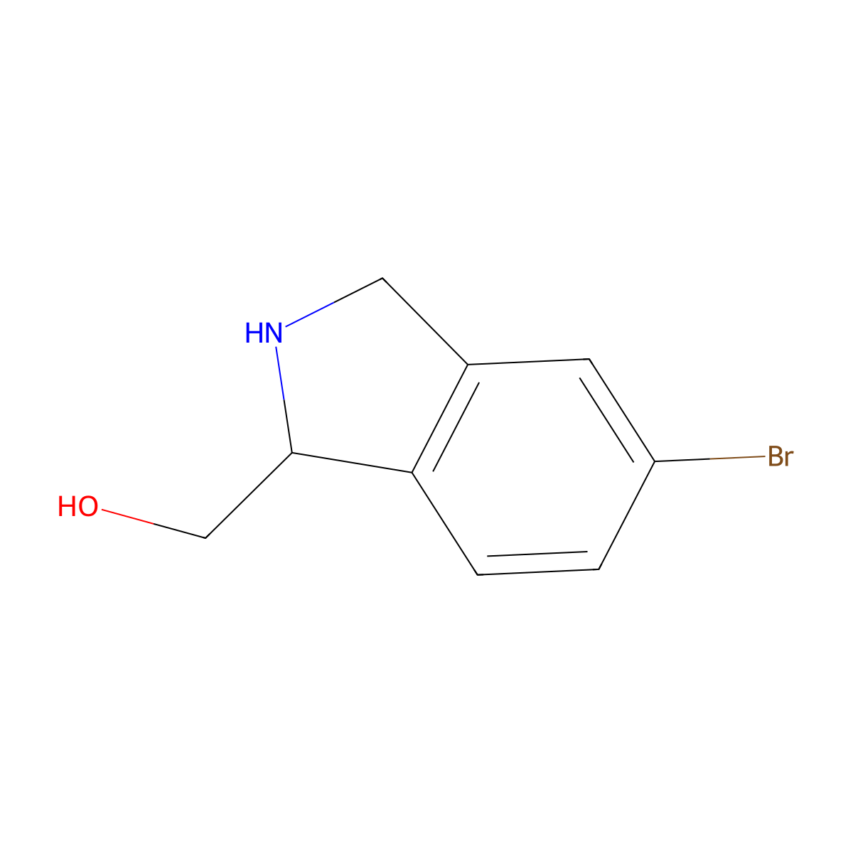 (5-Bromoisoindolin-1-YL)methanol molecular structure, CAS 1391083-22-9