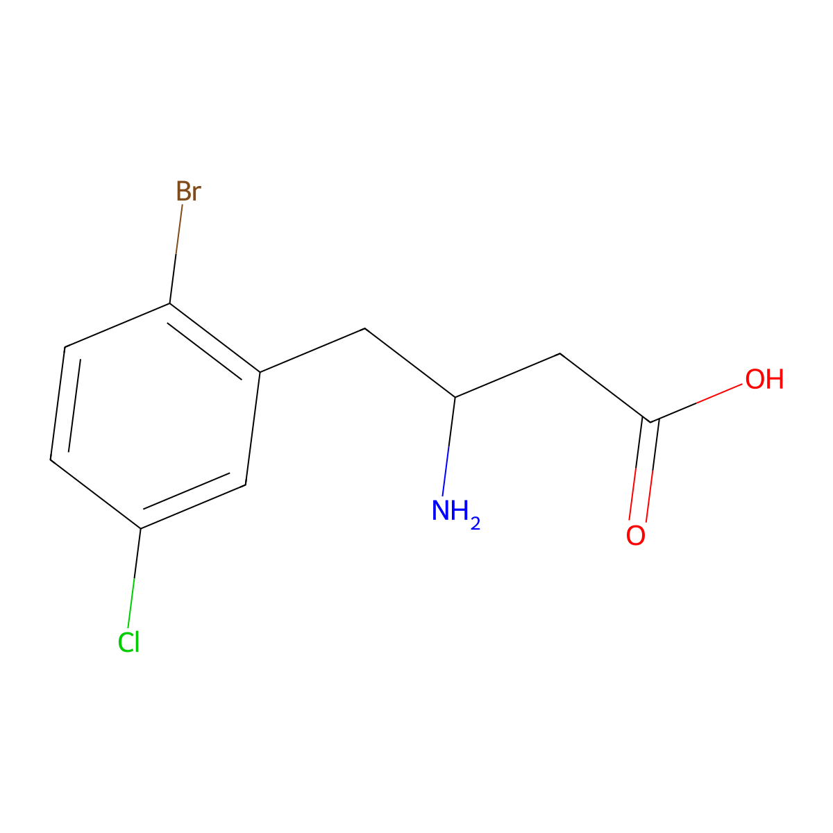 3-Amino-4-(2-bromo-5-chlorophenyl)butyric Acid molecular structure, CAS 1391085-89-4