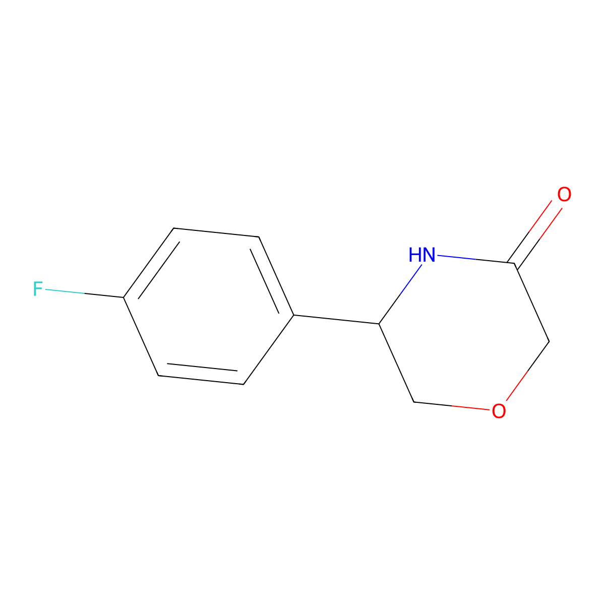 5-(4-Fluorophenyl)morpholin-3-one molecular structure, CAS 1391086-97-7