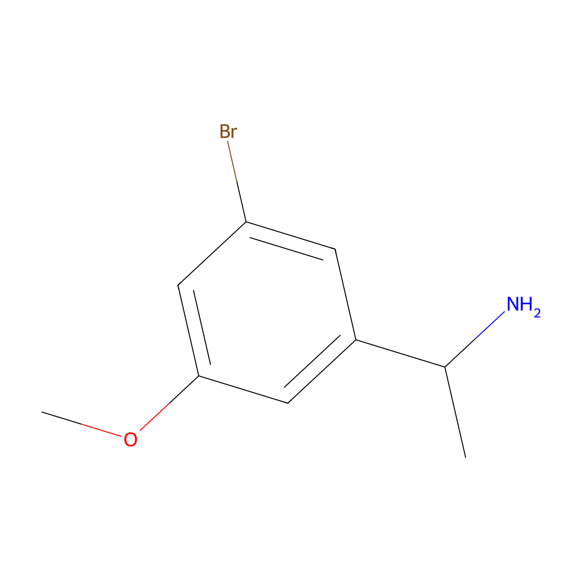 1-(3-Bromo-5-methoxyphenyl)ethan-1-amine molecular structure, CAS 1391087-18-5