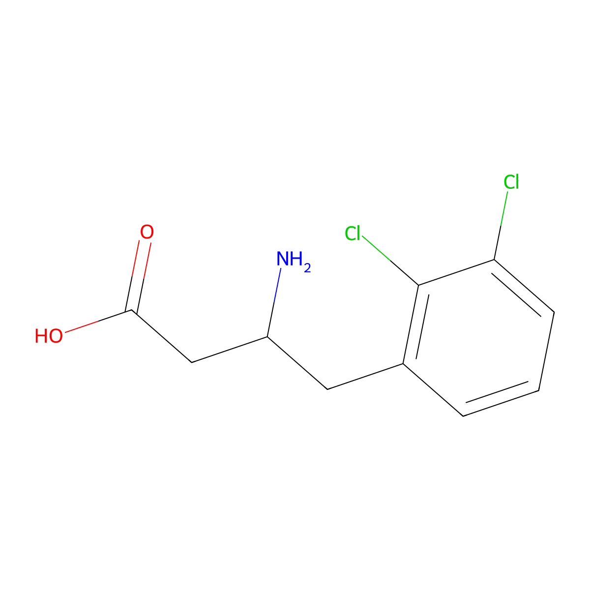 3-Amino-4-(2,3-dichlorophenyl)butanoic acid molecular structure, CAS 1391092-59-3