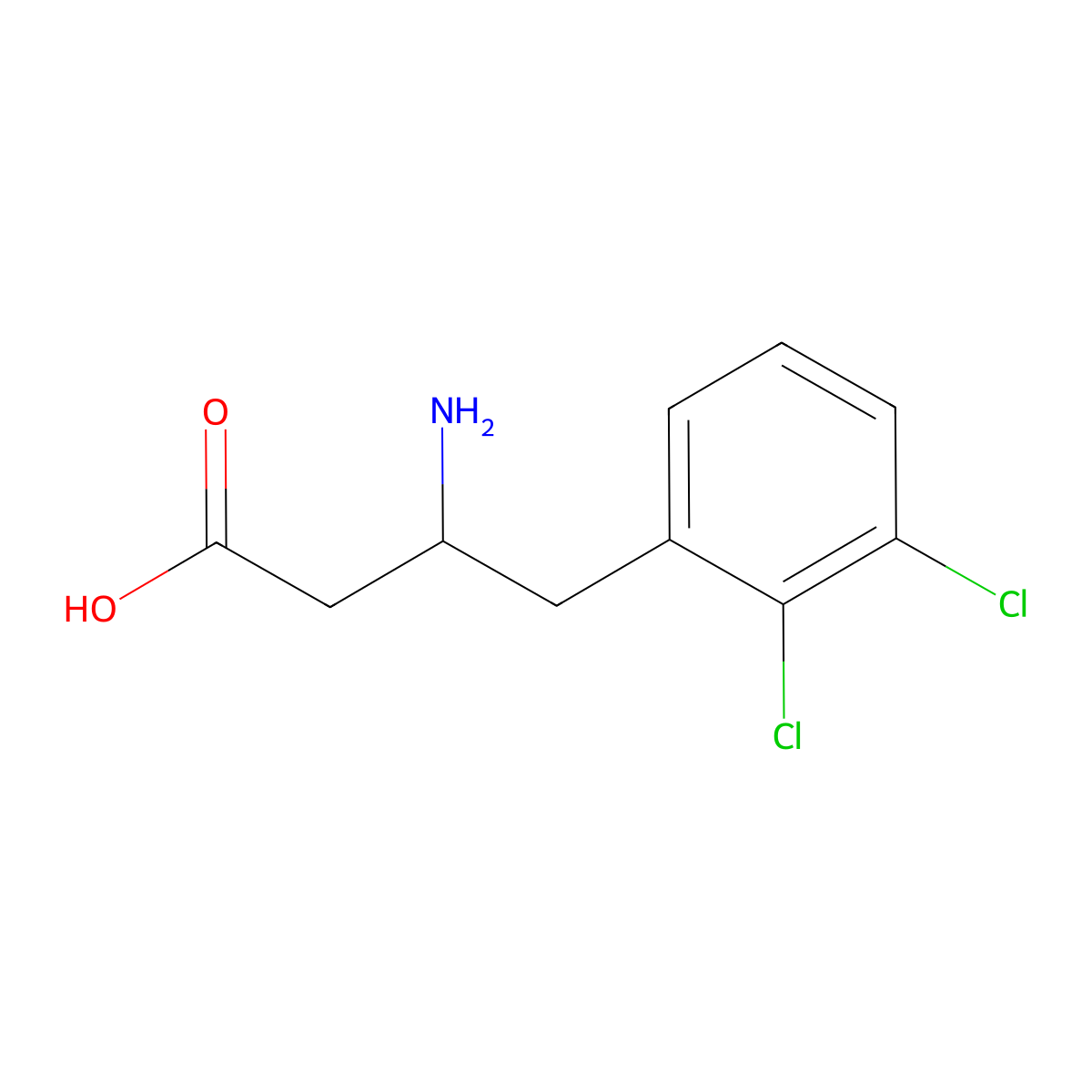 3-Amino-4-(2,3-dichlorophenyl)butanoic acid molecular structure, CAS 1391092-59-3