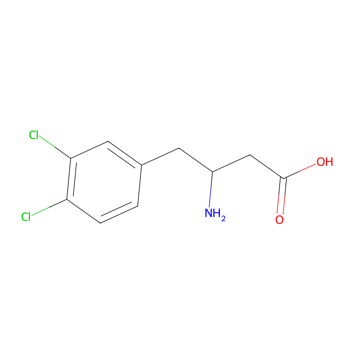 3-Amino-4-(3,4-dichlorophenyl)butyric Acid molecular structure, CAS 1391092-75-3