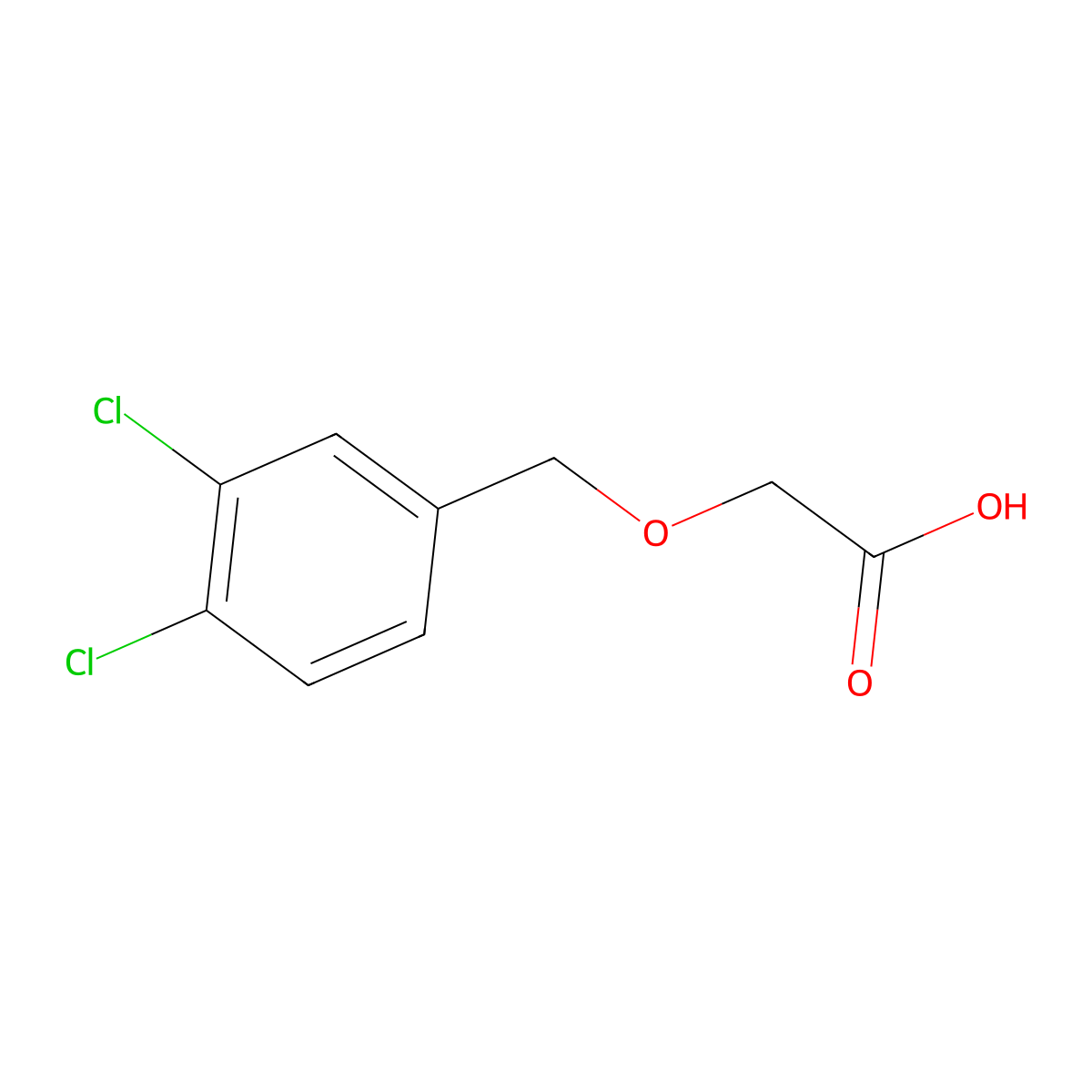 3,4-Dichlorobenzyloxyacetic acid molecular structure, CAS 13911-20-1
