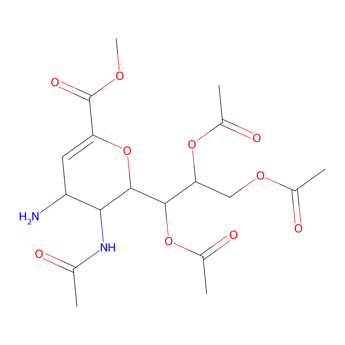 Zanamivir Amine Triacetate Methyl Ester molecular structure, CAS 139110-70-6