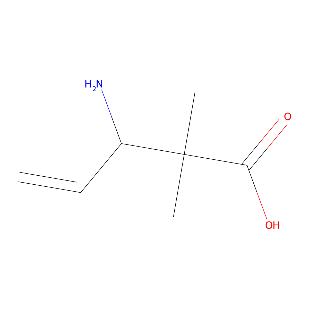 3-Amino-2,2-dimethylpent-4-enoic acid molecular structure, CAS 1391100-09-6