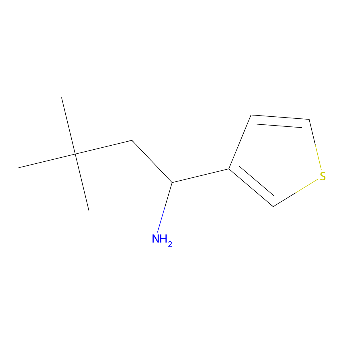 3,3-Dimethyl-1-(thiophen-3-yl)butan-1-amine molecular structure, CAS 1391101-10-2
