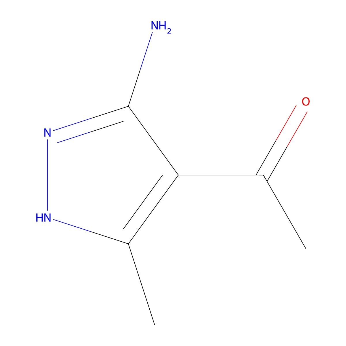 1-(5-amino-3-methyl-1H-pyrazol-4-yl)ethanone molecular structure, CAS 139111-42-5