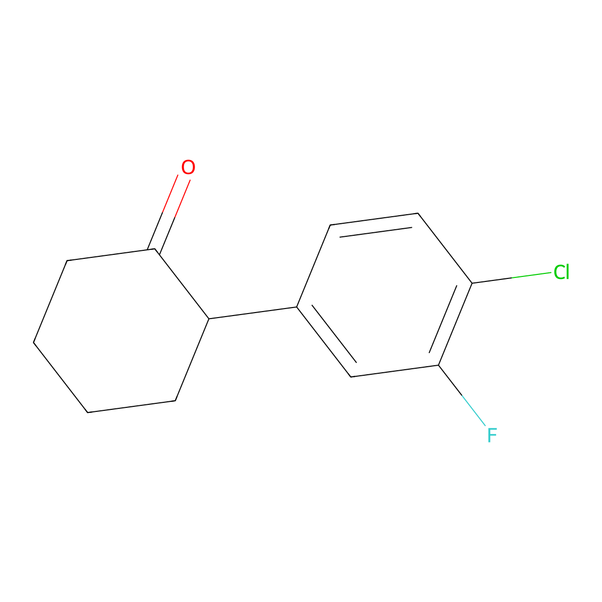 2-(4-Chloro-3-fluorophenyl)cyclohexan-1-one molecular structure, CAS 1391112-57-4