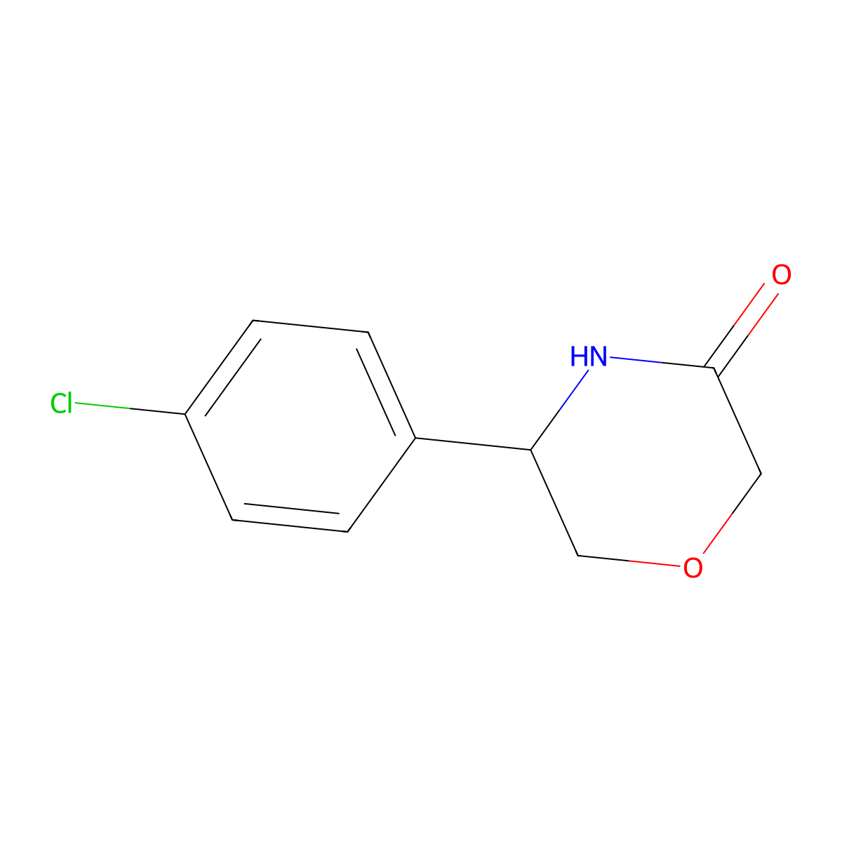 5-(4-Chlorophenyl)morpholin-3-one molecular structure, CAS 1391115-83-5