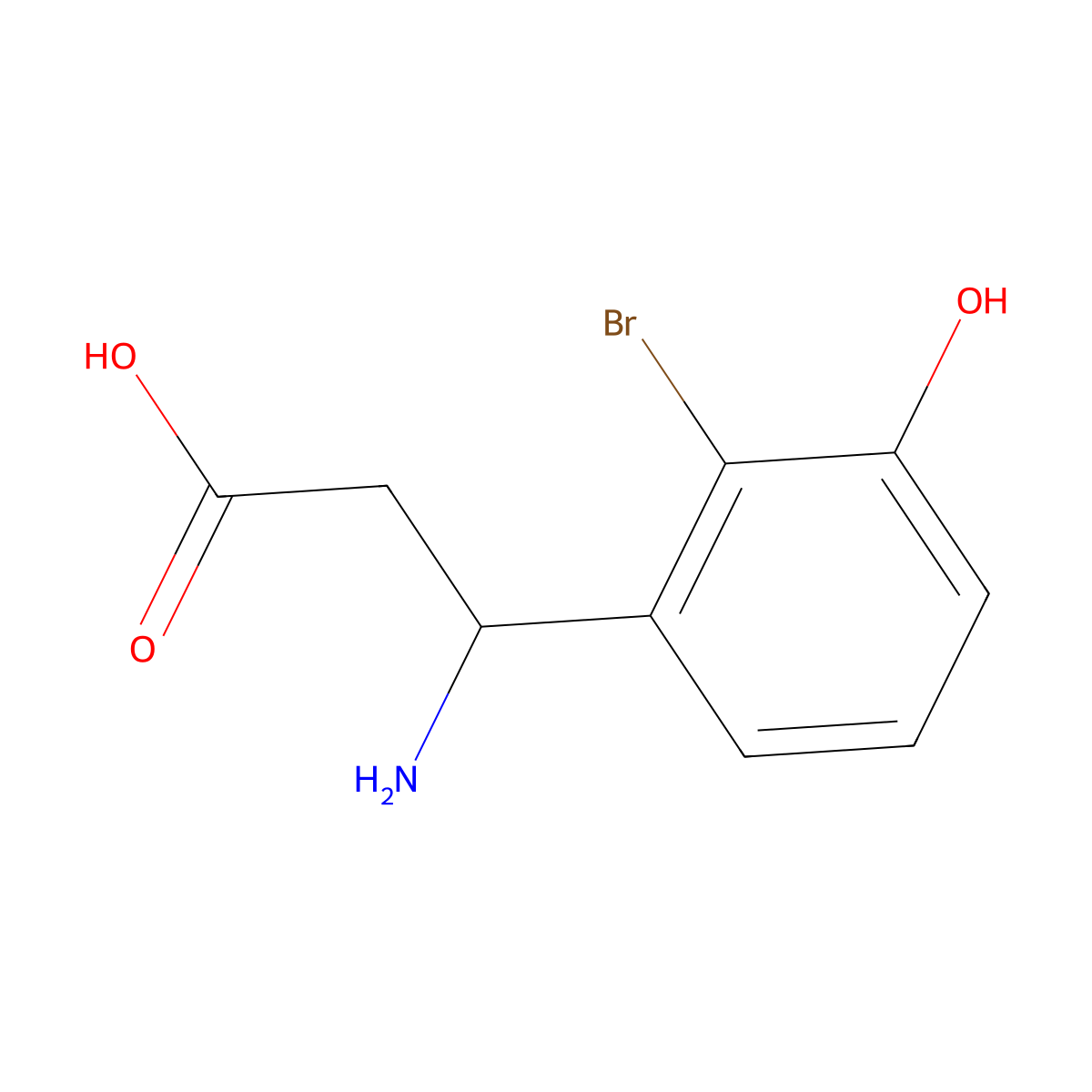 3-Amino-3-(2-bromo-3-hydroxyphenyl)propanoic acid molecular structure, CAS 1391116-06-5
