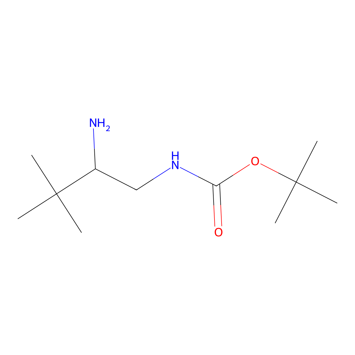 tert-butyl N-(2-amino-3,3-dimethylbutyl)carbamate molecular structure, CAS 1391116-69-0