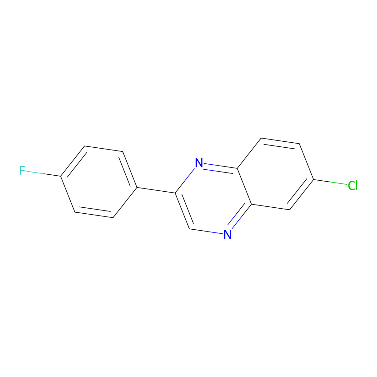 6-Chloro-2-(4-fluorophenyl)quinoxaline molecular structure, CAS 1391118-22-1