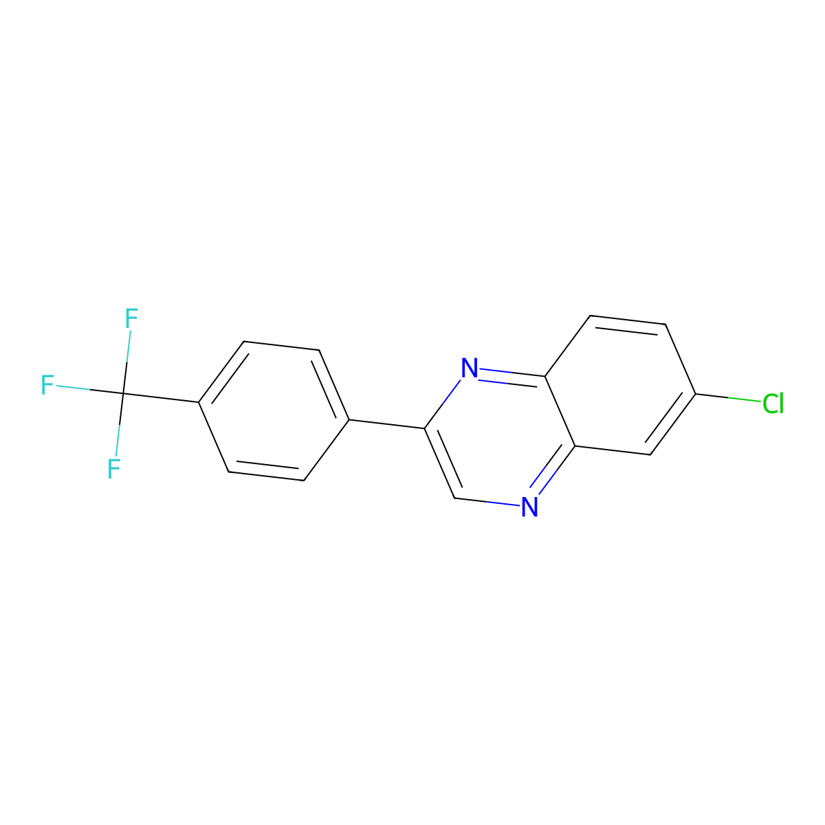 6-Chloro-2-(4-(trifluoromethyl)phenyl)quinoxaline molecular structure, CAS 1391118-27-6